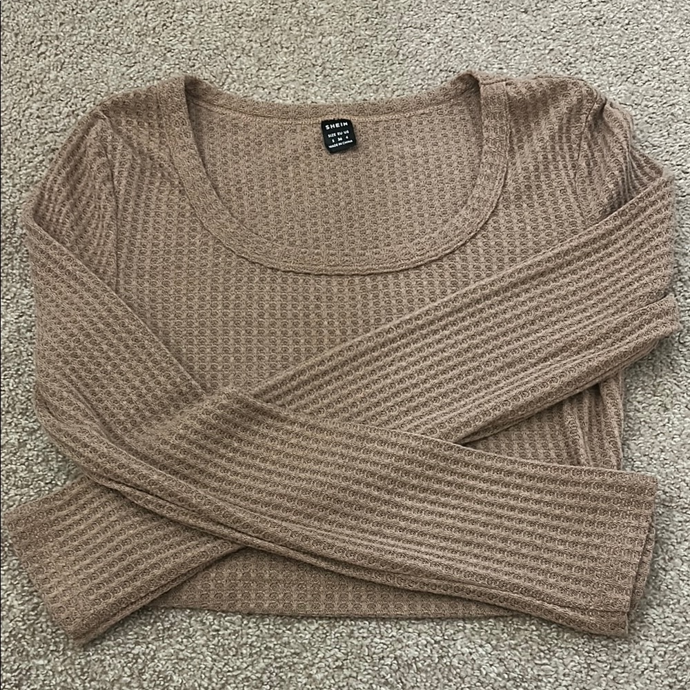 Women's Tan Longsleeve Croptop